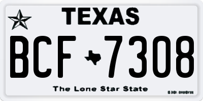 TX license plate BCF7308