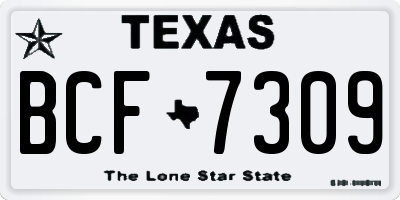 TX license plate BCF7309