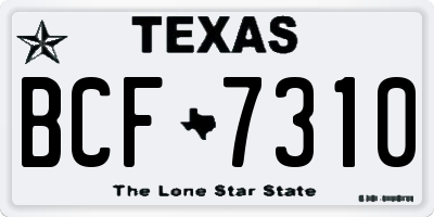 TX license plate BCF7310