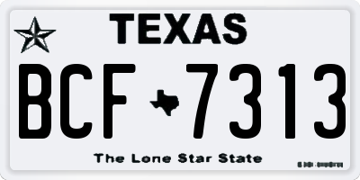 TX license plate BCF7313