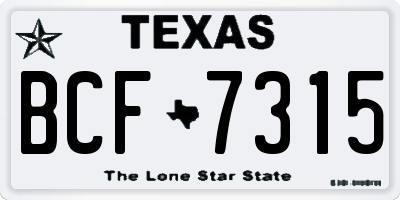 TX license plate BCF7315