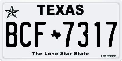 TX license plate BCF7317