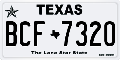 TX license plate BCF7320
