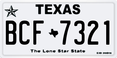 TX license plate BCF7321
