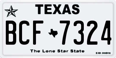 TX license plate BCF7324