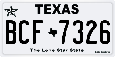 TX license plate BCF7326