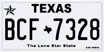 TX license plate BCF7328