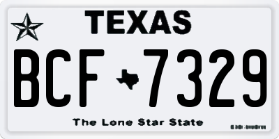 TX license plate BCF7329