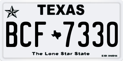 TX license plate BCF7330