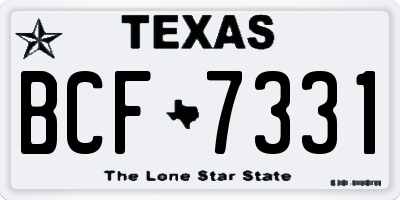 TX license plate BCF7331