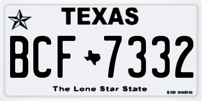 TX license plate BCF7332