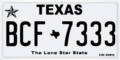 TX license plate BCF7333