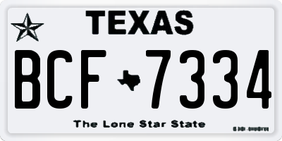 TX license plate BCF7334
