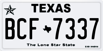 TX license plate BCF7337