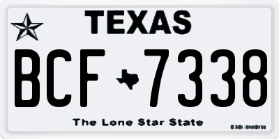 TX license plate BCF7338