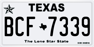 TX license plate BCF7339
