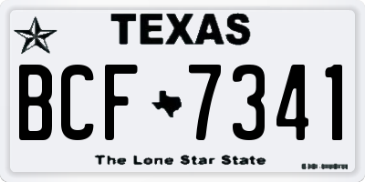 TX license plate BCF7341