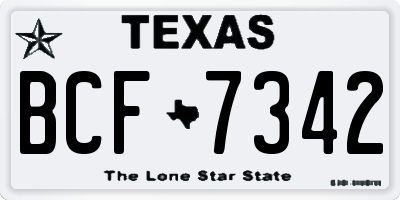 TX license plate BCF7342