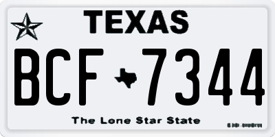 TX license plate BCF7344