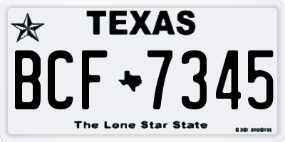 TX license plate BCF7345