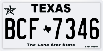 TX license plate BCF7346