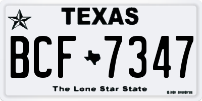 TX license plate BCF7347