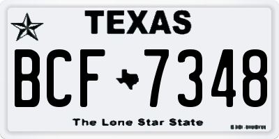 TX license plate BCF7348