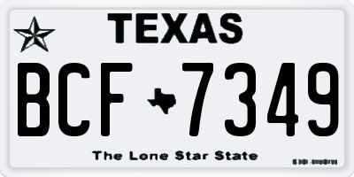 TX license plate BCF7349