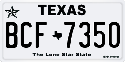 TX license plate BCF7350