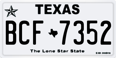 TX license plate BCF7352