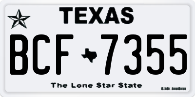 TX license plate BCF7355