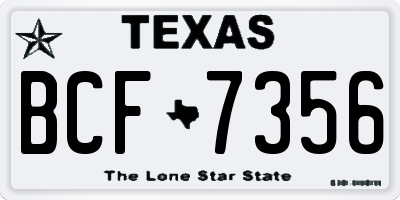 TX license plate BCF7356