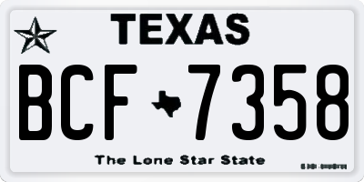 TX license plate BCF7358