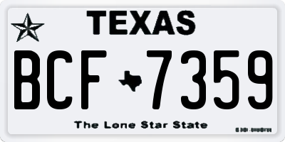 TX license plate BCF7359