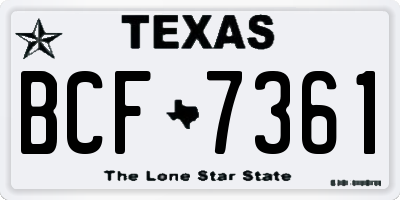 TX license plate BCF7361