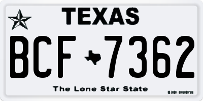 TX license plate BCF7362