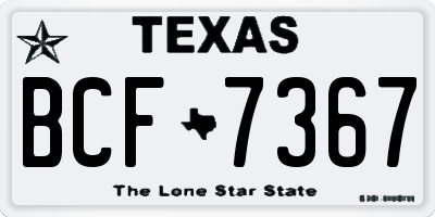 TX license plate BCF7367