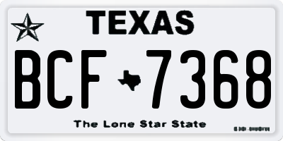 TX license plate BCF7368