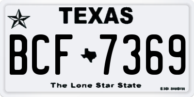 TX license plate BCF7369