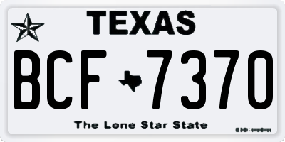 TX license plate BCF7370