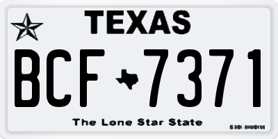 TX license plate BCF7371