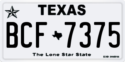 TX license plate BCF7375