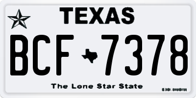 TX license plate BCF7378