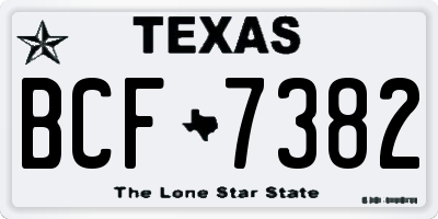TX license plate BCF7382