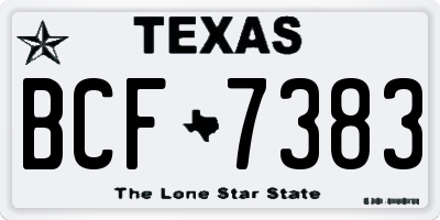 TX license plate BCF7383