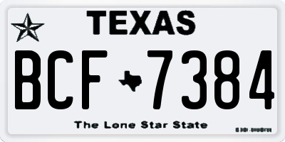 TX license plate BCF7384