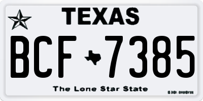 TX license plate BCF7385