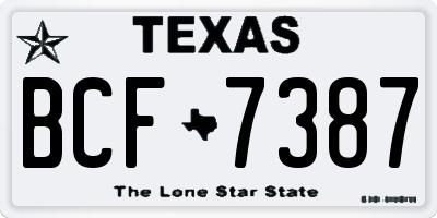 TX license plate BCF7387