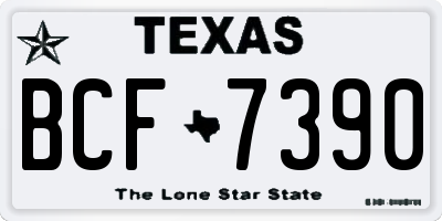 TX license plate BCF7390
