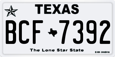 TX license plate BCF7392